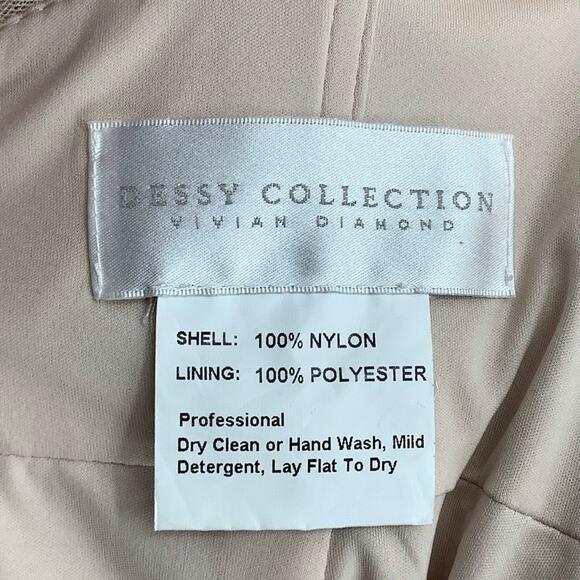 NEW! Dessy Collection Size 14 Mermaid Maxi Sequin Dress Rose Gold $285 MSRP J2-1 - Picture 5 of 10